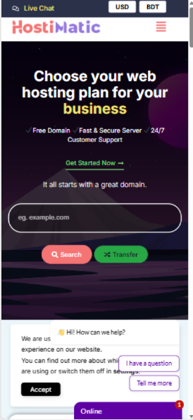 Hostimatic - Mobile