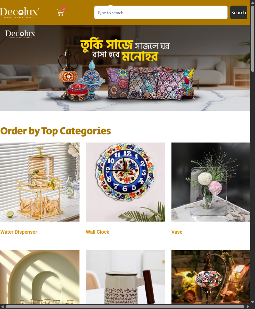 Decolux – Home Decor E-commerce - Tablet