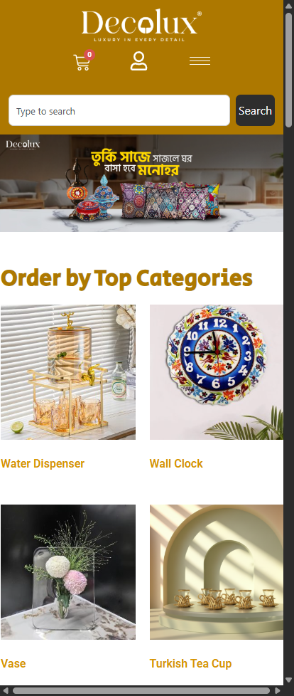 Decolux – Home Decor E-commerce - Mobile