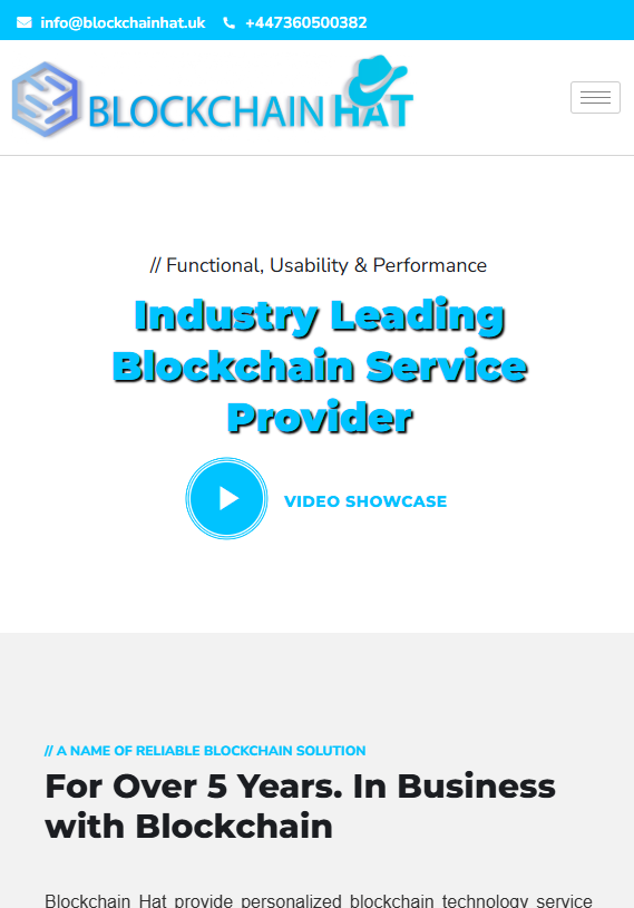 Blockchain Hat – Enterprise Blockchain Service Agency - Tablet
