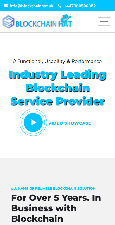 Blockchain Hat – Enterprise Blockchain Service Agency - Mobile